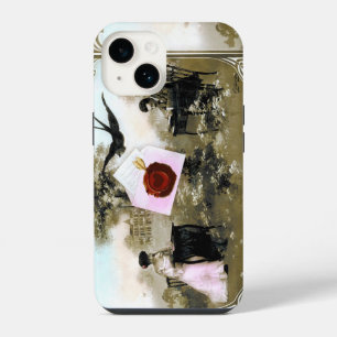 FUNDA PARA iPhone 14 CARTA DE SAN VALENTÍN ROMÁNTICA, SELLO DE CERA ROJ