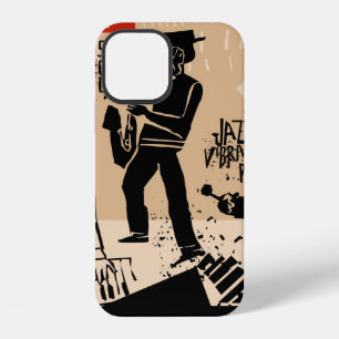 Funda Para iPhone 12 cartel genial y vintage de una banda de jazz con t