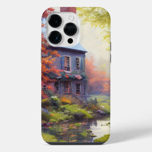 Funda Para iPhone 14 Pro Max Casa de campo/arroyo/bosque/pintura