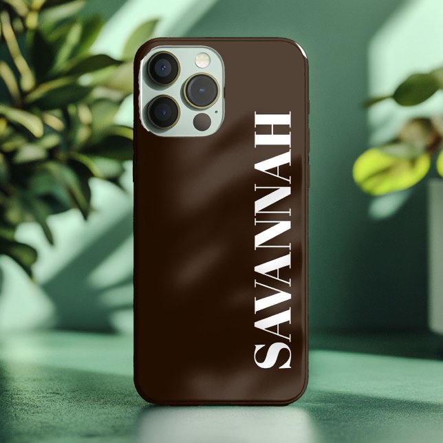Funda Para iPhone Casa de campo marrón nombre personalizado simple (Subido por el creador)
