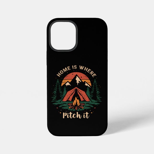 Funda Para iPhone casa es donde lanzas camisa, camping camiseta (Reverso )