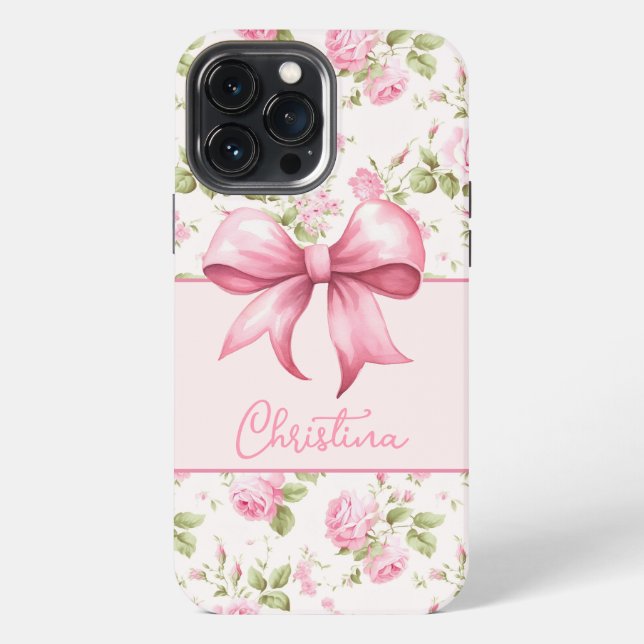 Funda Para iPhone Casa Rosa de Campo con Lazo Coqueta (Reverso )