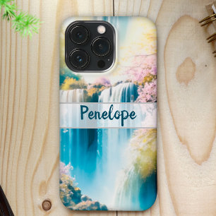 Funda Para iPhone 13 Pro Cascada azul y tranquilidad, personalizado de flor