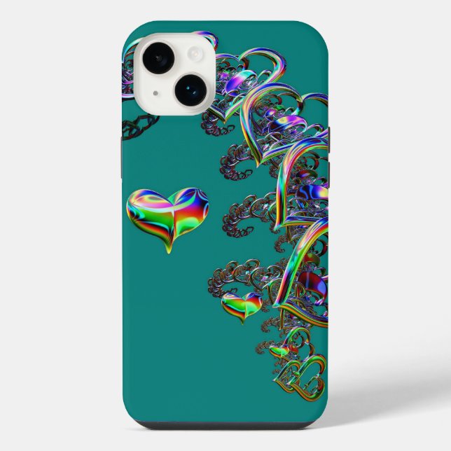 Funda Para iPhone Cascada Etérea de Corazones  (Reverso)
