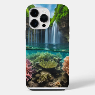 Funda Para iPhone 14 Pro Max Cascada tropical colorida