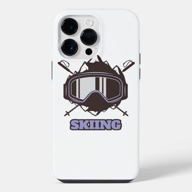 Funda Para iPhone Casco de esquí genial (Reverso )
