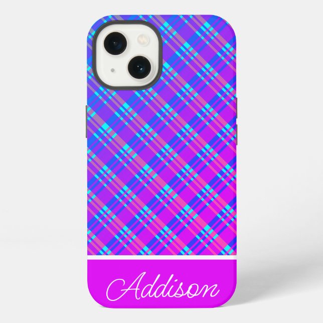 Funda para iPhone Case-Mate con gradiente azul y m (Reverso )