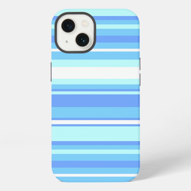 Funda para iPhone Case-Mate con rayas azul cielo (Reverso )