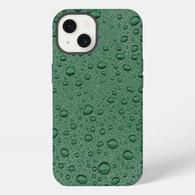 Funda para iPhone Case-Mate de gotas de agua verde (Reverso )