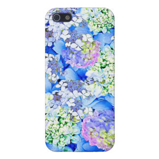 Funda Para iPhone 5 Caso brillante del iPhone del Hydrangea azul