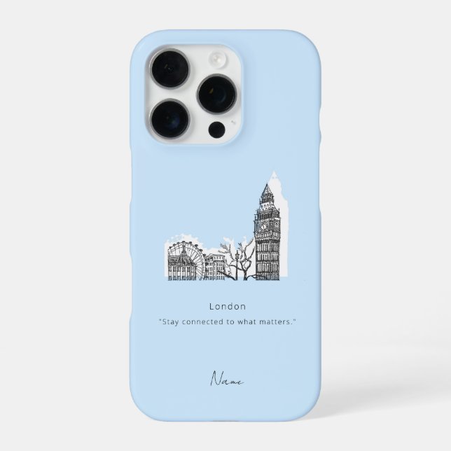 Funda Para iPhone Caso de iphone London Tone Sketch (Reverso)