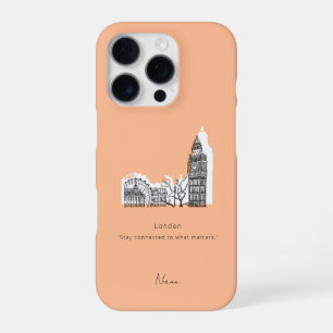 Funda Para iPhone 16 Pro Caso de iphone London Tone Sketch
