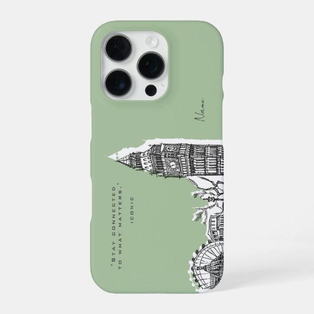 Funda Para iPhone Caso de iphone London Tone Sketch (Reverso)