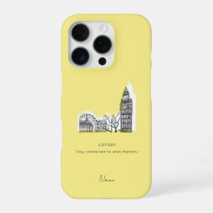 Funda Para iPhone 16 Pro Caso de iphone London Tone Sketch