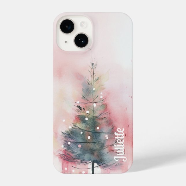 Funda Para iPhone Caso de teléfono de árbol de Navidad artístico per (Reverso )