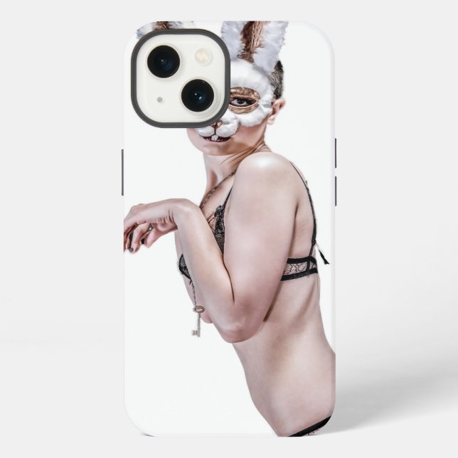 Funda Para iPhone Caso rizado de Iphone del conejito (Reverso )