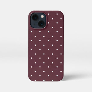 Funda Para iPhone 13 Mini Casos de teléfono de puntos de polka blancos y roj