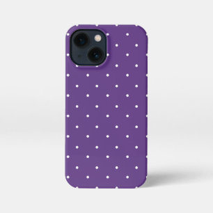 Funda Para iPhone 13 Mini Casos de teléfono de Rebecca Purple and White Polk