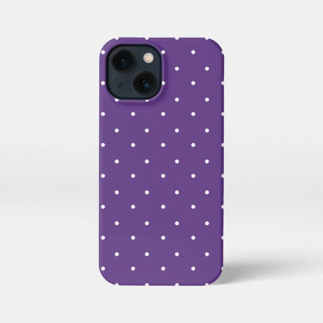 Funda Para iPhone Casos de teléfono de Rebecca Purple and White Polk (Reverso )