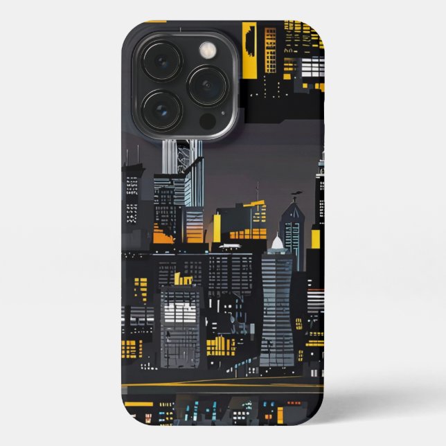 Funda Para iPhone Casos modernos de teléfono de paisajes nocturnos (Reverso)