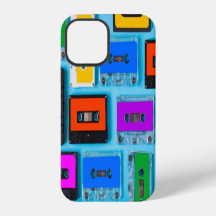 Funda Para iPhone 12 Cassette retro: Colección de fondo azul