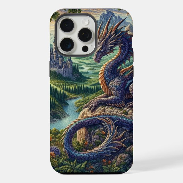 Funda Para iPhone Castillo de dragón medieval colorido (Reverso )