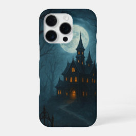 Funda Para iPhone 16 Pro Castillo y luz de luna nublada - estuches de teléf
