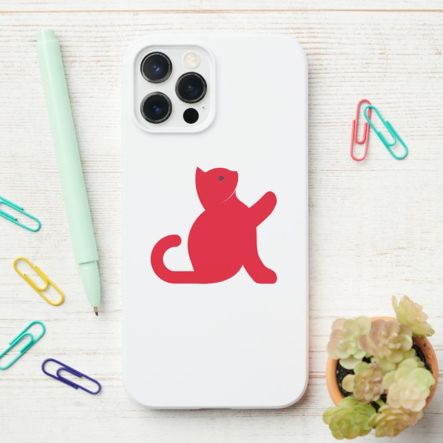 Funda Para iPhone Cat Dice Hola (En el escritorio)