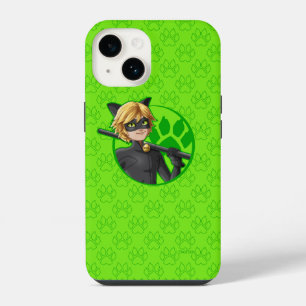 Funda Para iPhone 14 Cat Noir Insignia Verde