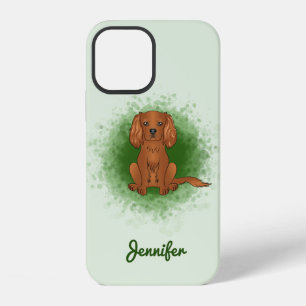 Funda Para iPhone 12 Cavalier King Charles Spaniel de rubí sobre verde