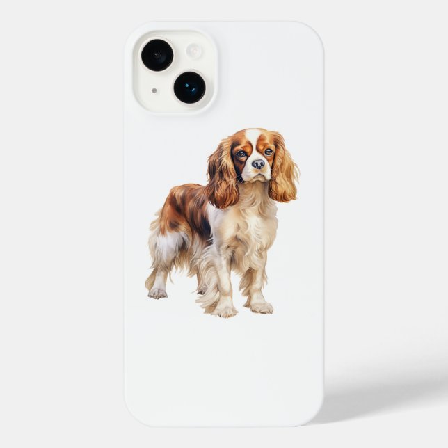 Funda Para iPhone Cavalier King Charles Spaniel Impresión de arte de (Reverso )
