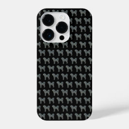 Funda Para iPhone 14 Pro Cavapoo Cute Perro Silhouette Grid Black