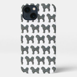 Cavapoo Cute Perro Silhouette Grid White