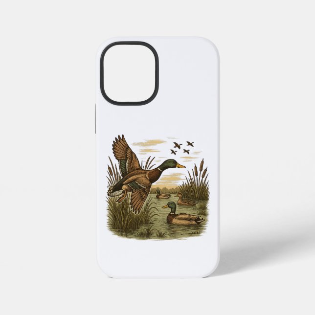 Funda Para iPhone Caza-Retro-Vuelo-Pato-Real (Reverso )