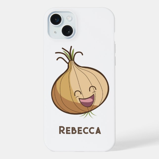 Funda Para iPhone Cebolla Riéndose Monogramada (Reverso )
