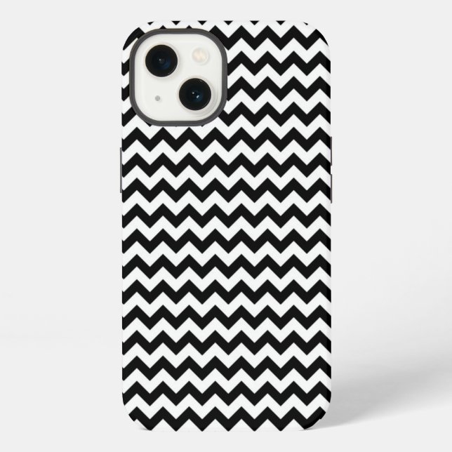 Funda Para iPhone Cebra en zig zag en blanco y negro (Reverso )