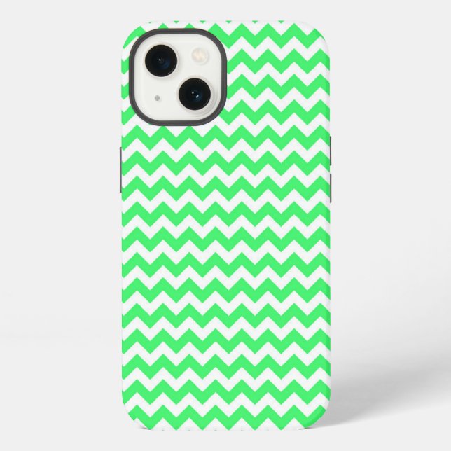 Funda Para iPhone Cebra en zig-zag verde lima (Reverso )