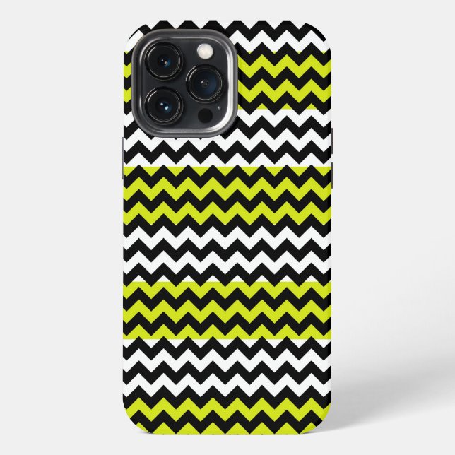 Funda Para iPhone Cebra Zigzag Verde Negro Blanco (Reverso )