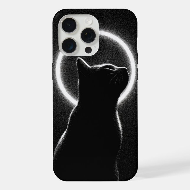 Funda Para iPhone Celestial Black Cat Lunar Halo Phone Case (Reverso )