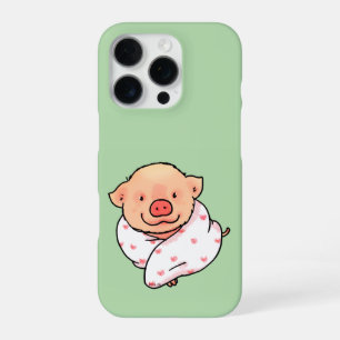 Funda Para iPhone 16 Pro Cerdo Bebé Adorable Envuelto en Manta