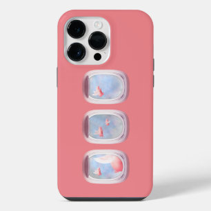 Funda Para iPhone 14 Pro Max Cerdos volando junto a la ventana del avión