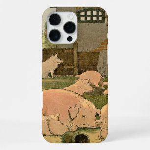 Funda Para iPhone 16 Pro Max Cerdos y lechones en la granja