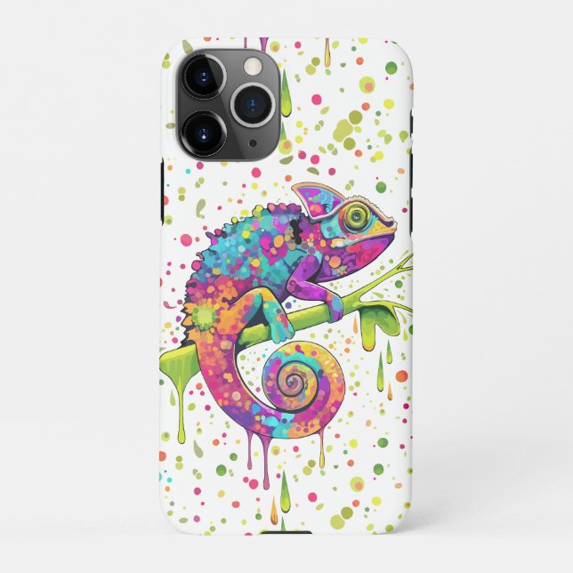 Funda Para iPhone Chameleon Paint Stains Watercolor Style (Reverso)