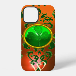 FUNDA PARA iPhone 12 CHAMROCK DE SAN PATRICIO NARANJA VERDE DAMASCO MON