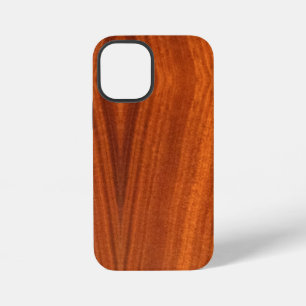 Funda Para iPhone 12 Mini Chapa fina de madera de teca caoba