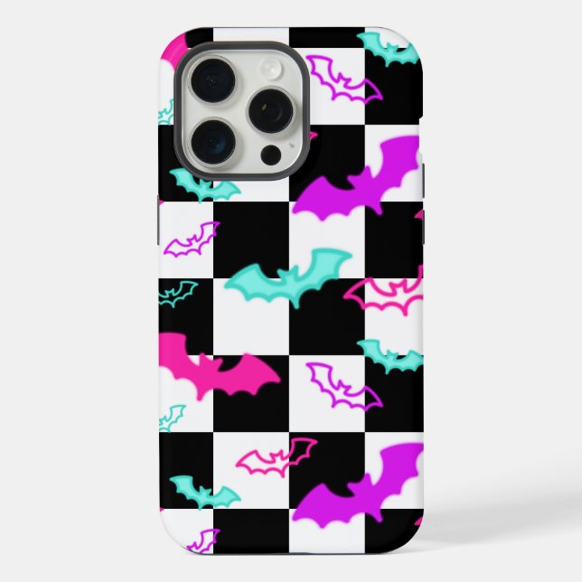 Funda Para iPhone Checkered Neon Bats (Reverso )