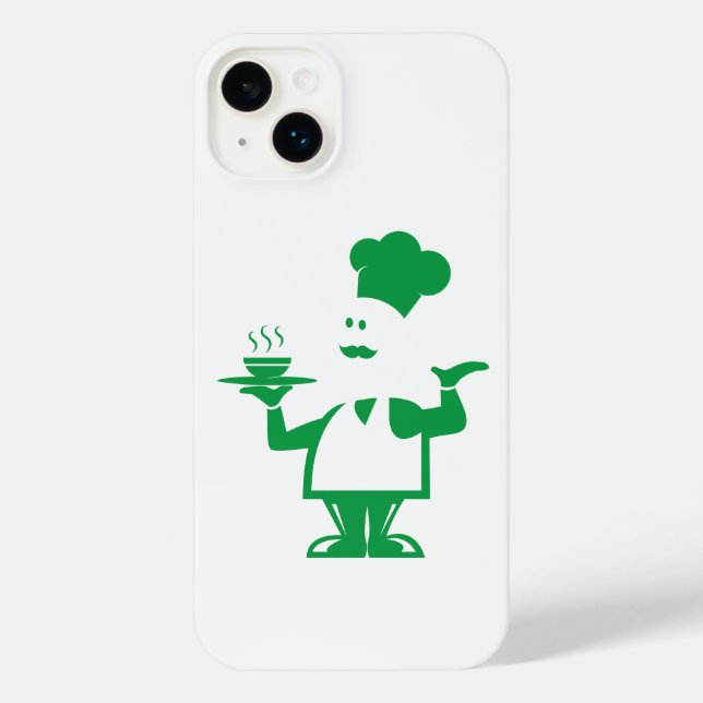Funda Para iPhone Chef sosteniendo un tazón de sopa (Reverso )