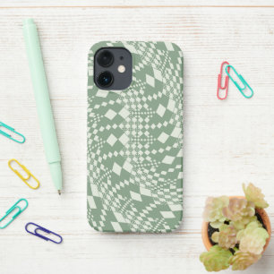 Funda Para iPhone 12 Mini Cheques retorcidos en verde