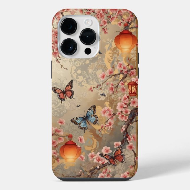 Funda Para iPhone Cherry Blossom Butterfly Lantern (Reverso )