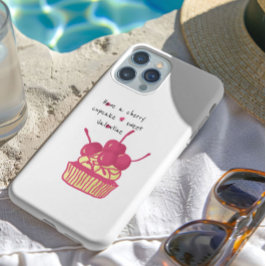Funda Para iPhone 16 Pro Cherry Cupcake Valentine – Hand-Drawn Dessert
